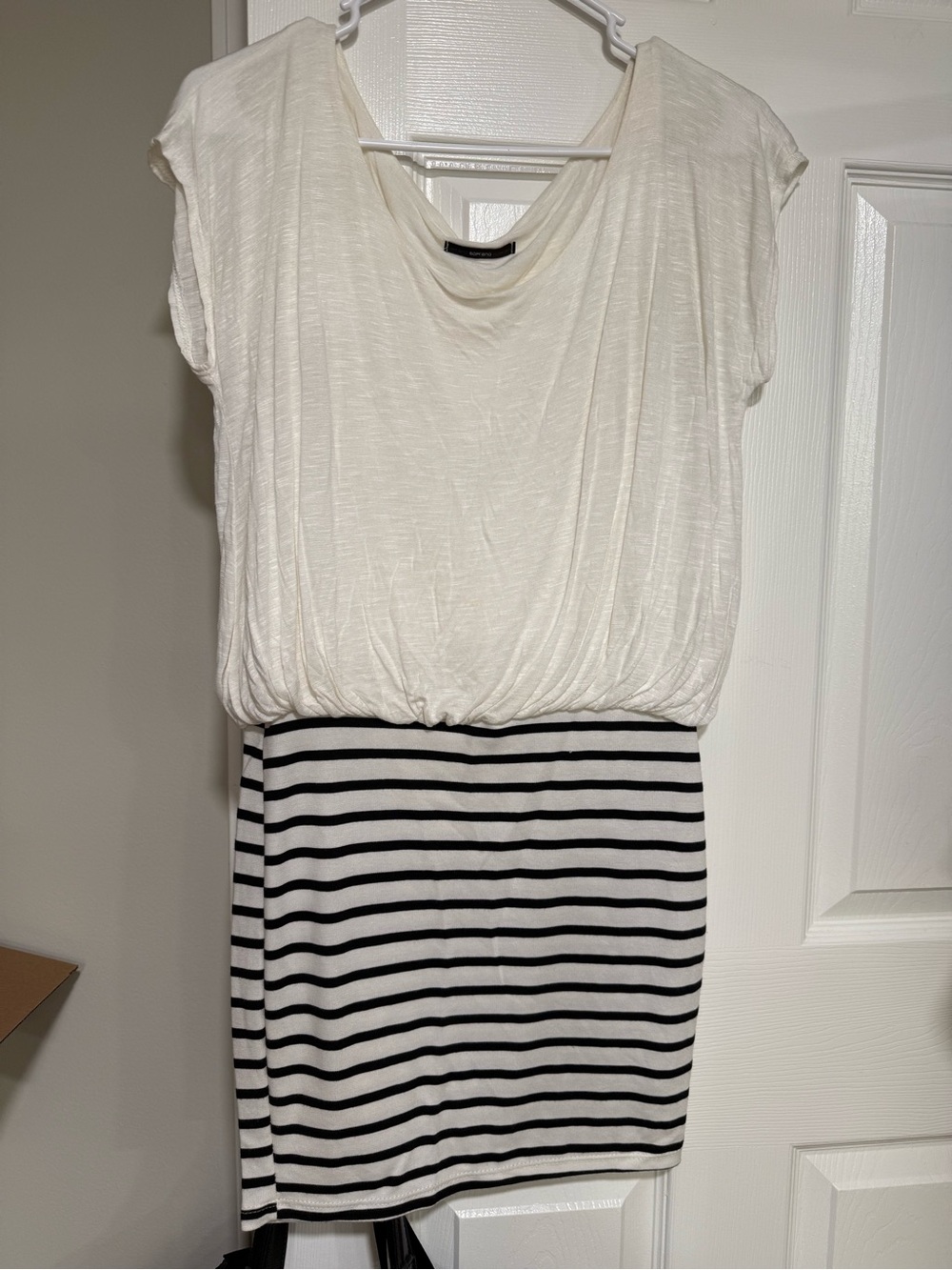 Casual White & Black Striped Women’s Dress
